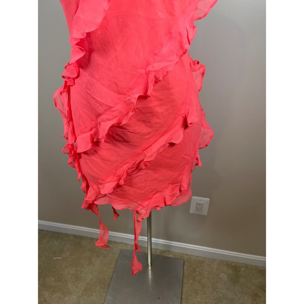 AMANDA UPRICHARD Belladonna New Fluro Ruffle Mini Dress Size Small - Picture 5 of 8